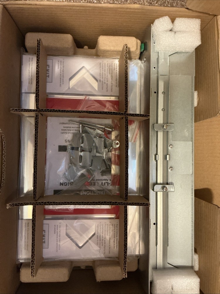 Qllite Recessed Mount Edge-Lit LED EXIT Sign Contractor Grade Open Chrome