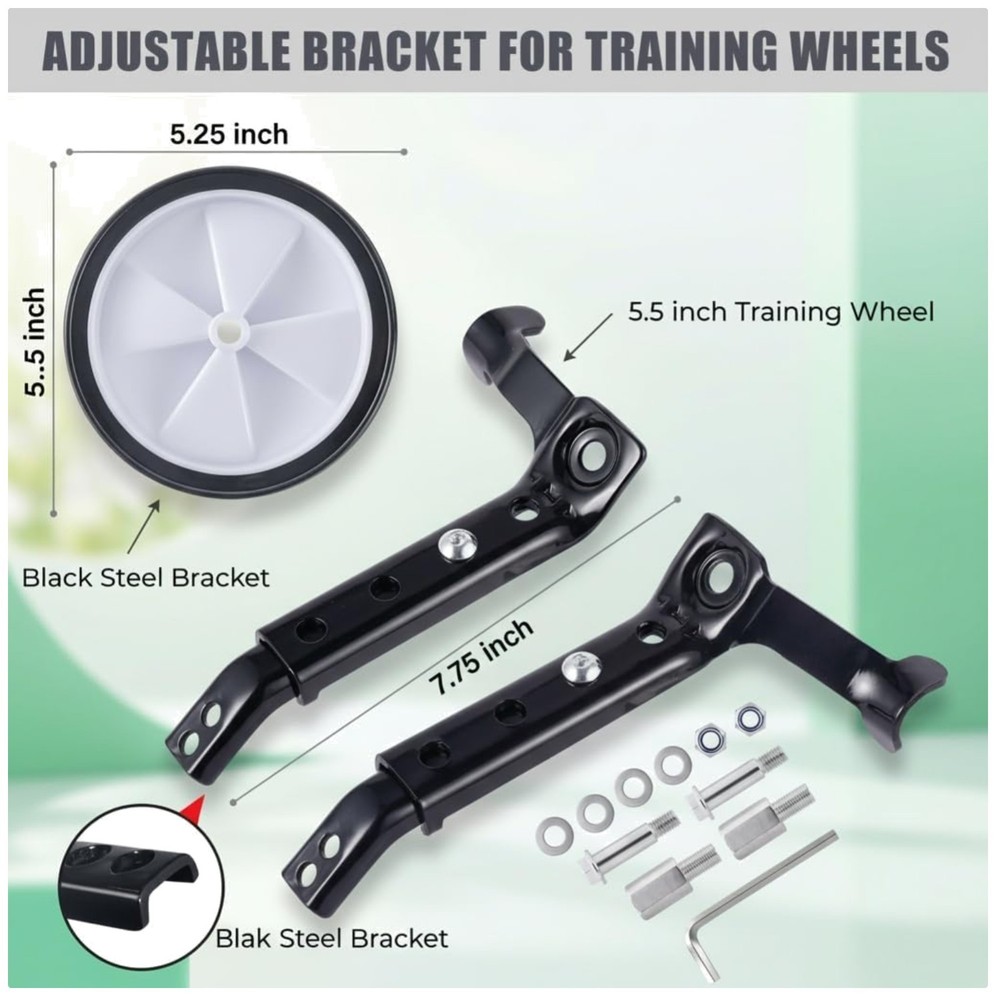 Variable Speed Bike Training Wheels Kit, Black