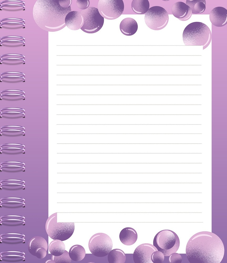 Digital Notebook With Purple Floral Cover