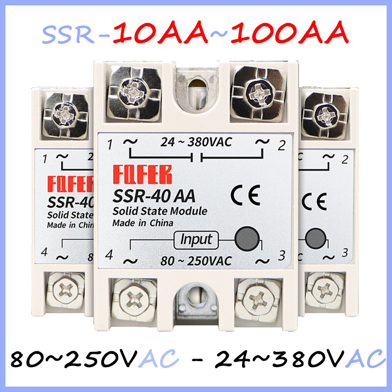 AC-AC Single Phase Solid State Relay Module SSR 10AA-100AA 80~250V AC 24~380V AC