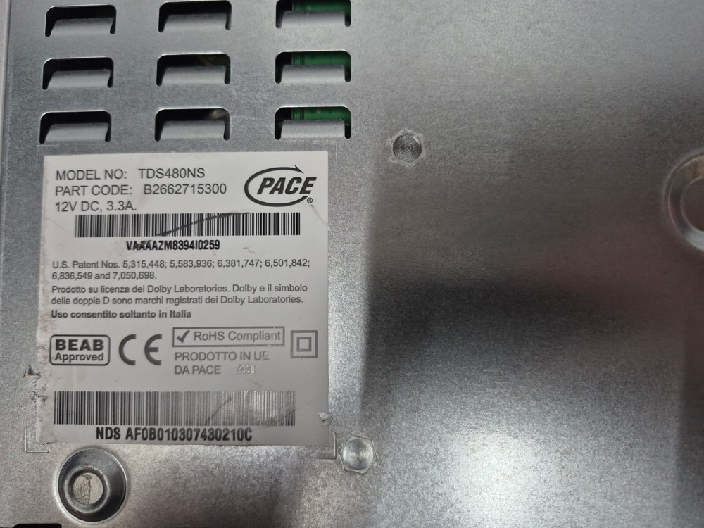 Digital Decoder Satellite Box Sky Pace TDS480NS Used