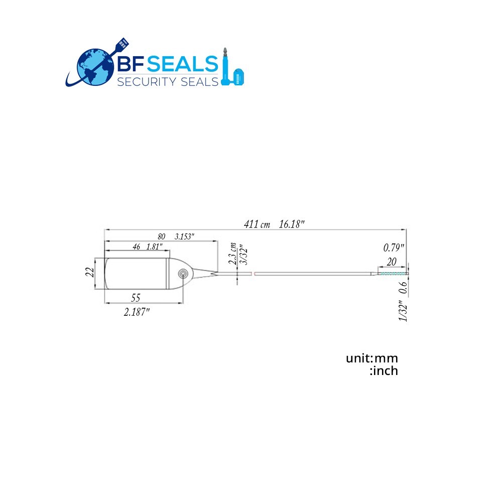 Plastic Seal PULL TIGHT 200 pcs, Barcode,Numbered, Blue Color, 15 3/4"