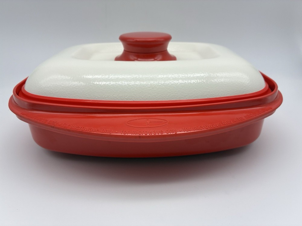 Range Mate Rectangular Nonstick Microwave Grill Pan Red With Recipe Booklet