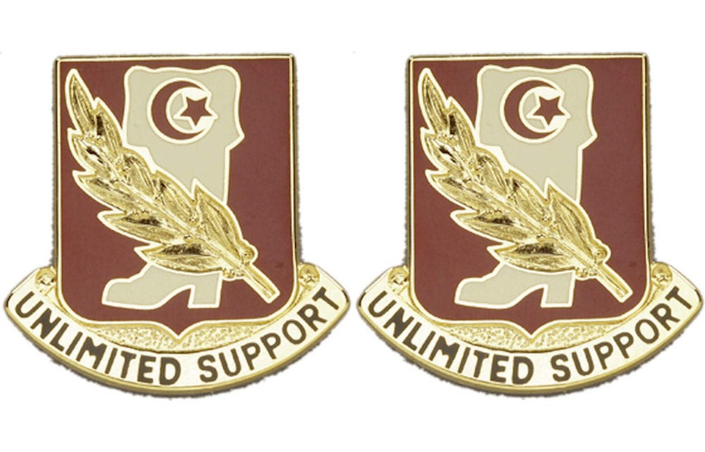 105th Support Battalion Distinctive Unit Insignia - Pair - UNLIMITED SUPPORT