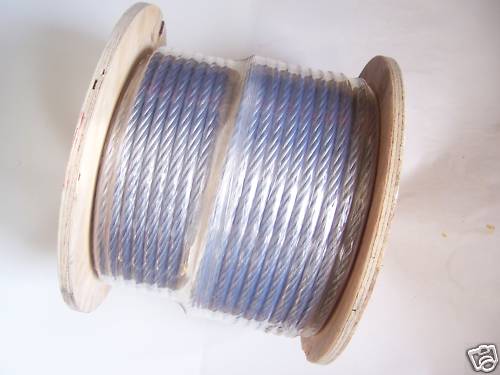 Galvanized Wire Rope Cable, 3/8", 7x19, 200 ft reel.