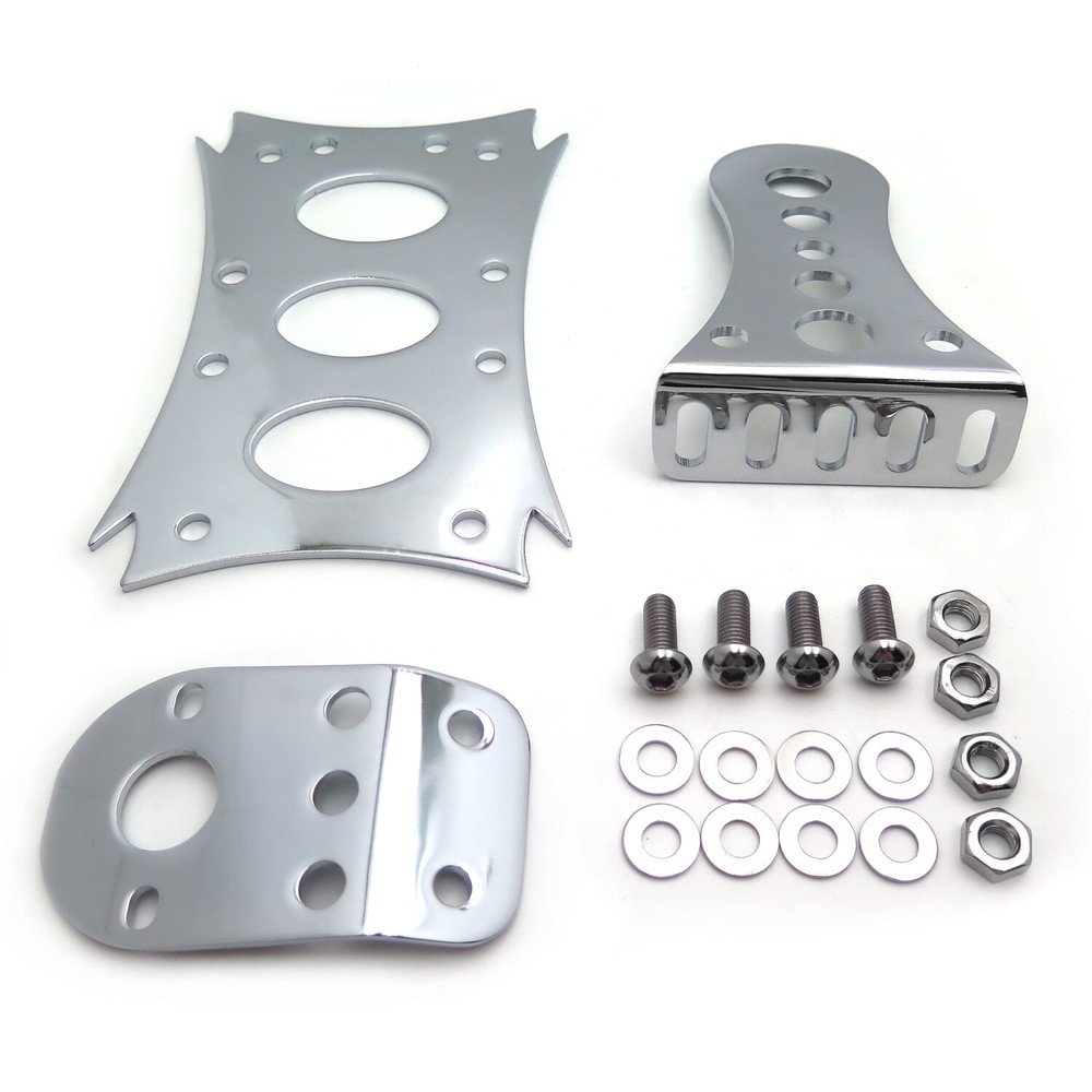 Chrome License Plate Bracket light Bracket For Harley Bobber Chopper Custom