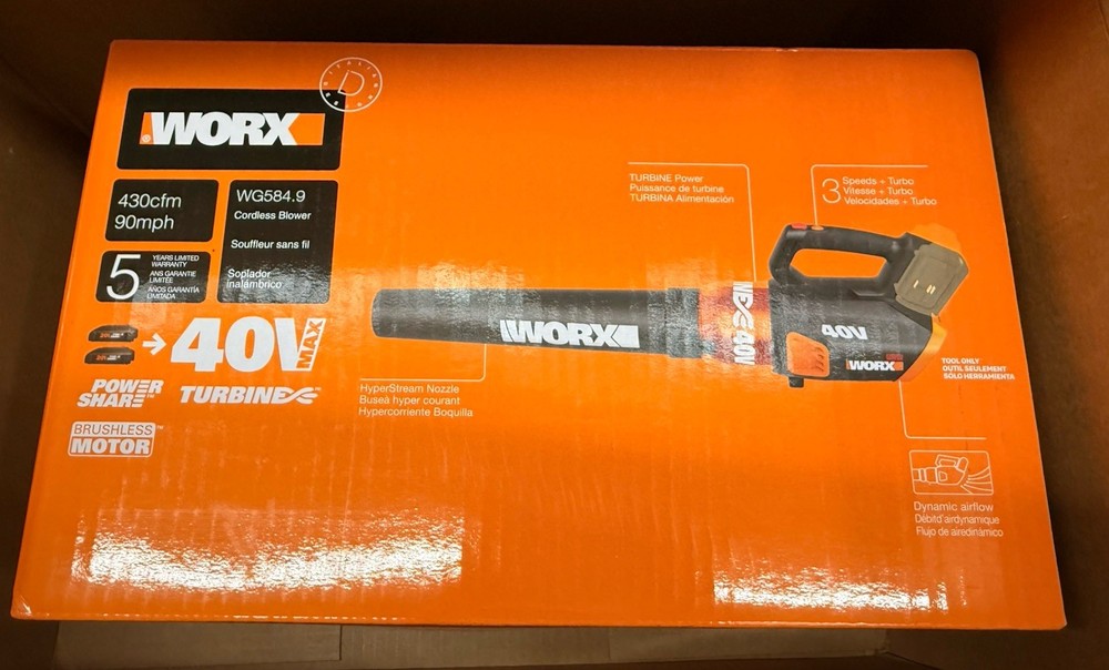 WORX WG584.9 40V Cordless Leaf Blower (Tool Only)