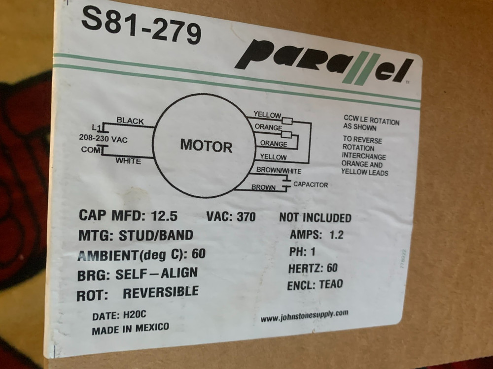 Parallel S81-281 Fan Motor