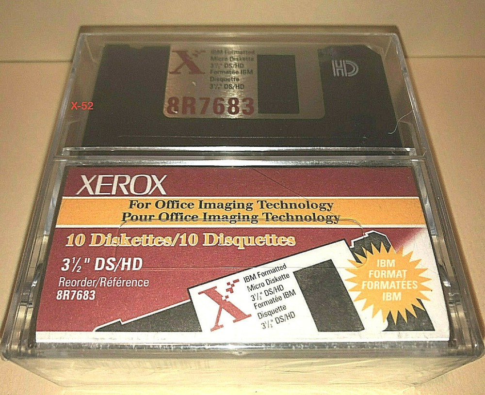 Xerox 10 Pack Diskettes DS/HD 8R7683 IBM Format Formatted Micro Diskette NEW