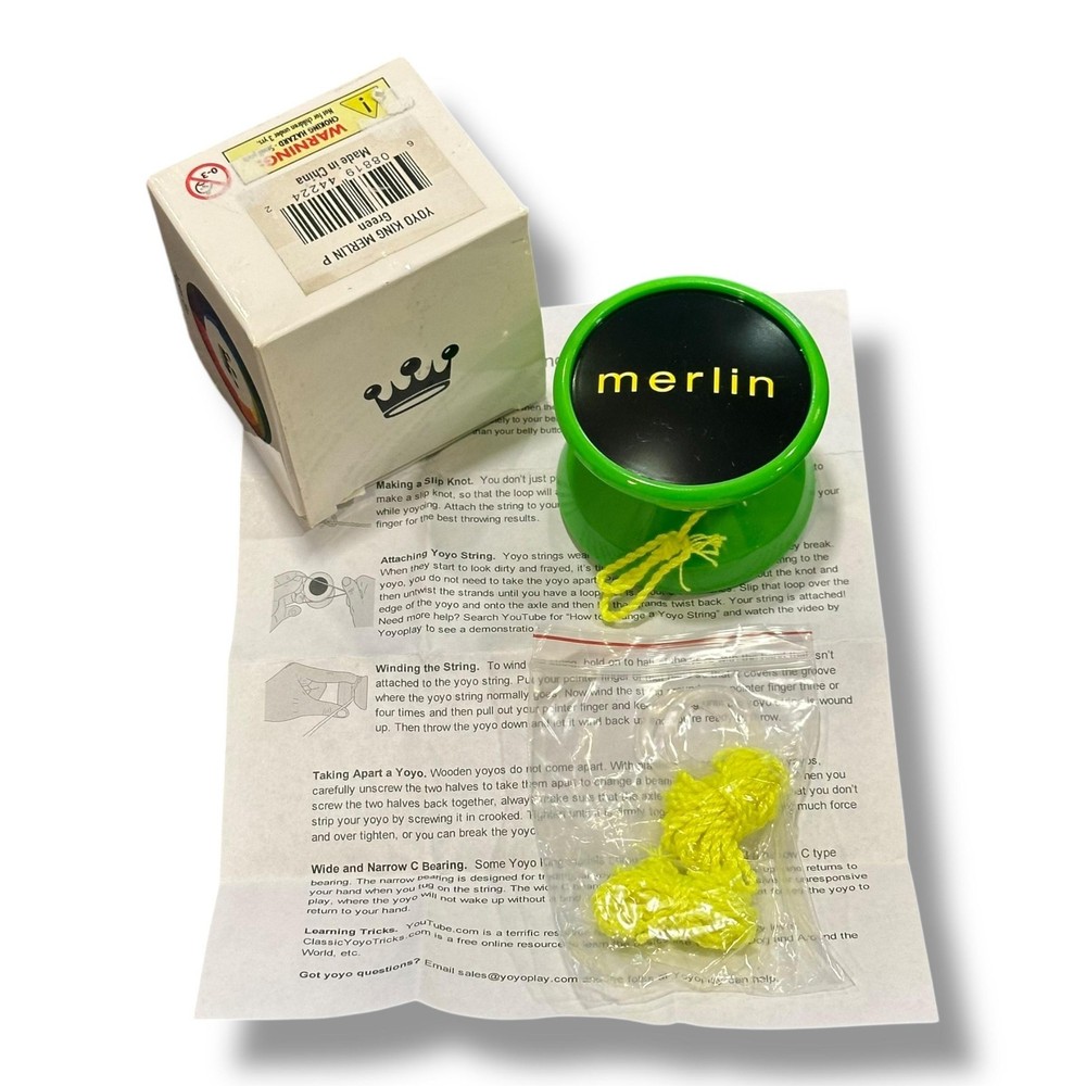 Green Merlin Yo-Yo Responsive Trick Toy Extra Strings Beginner Pro Gift