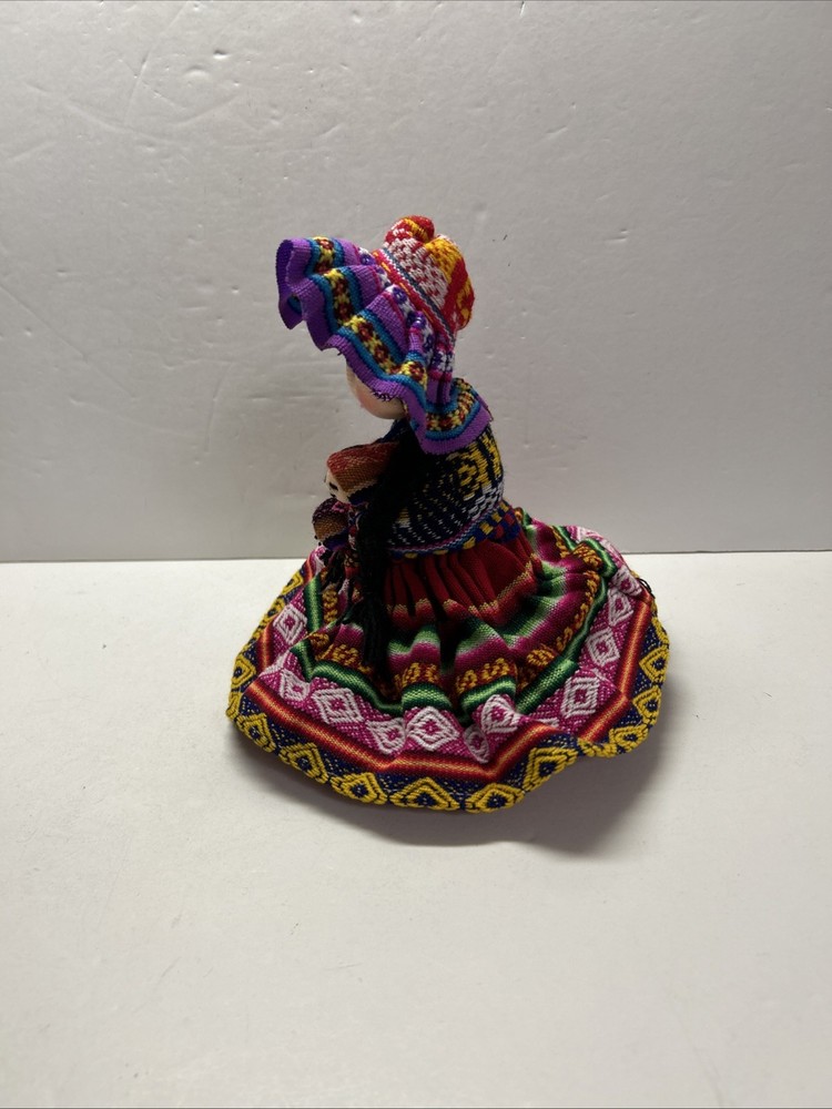 7" Peruvian Cusco Handmade Rag Doll with Inca Fabric