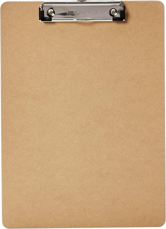 Hardboard Office Clipboard, 6-Pack, Brown