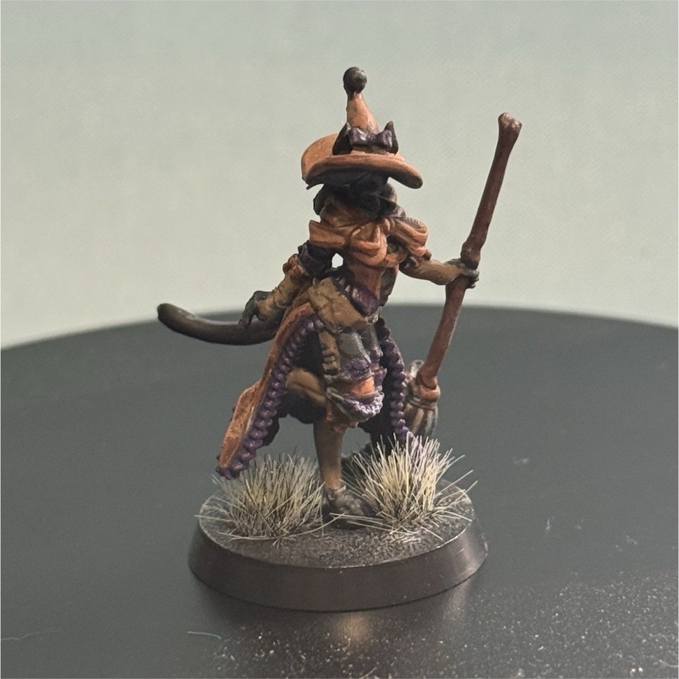 Dungeons & Dragons Miniature Painted Wizard  Cat Witch Fantasy Figure
