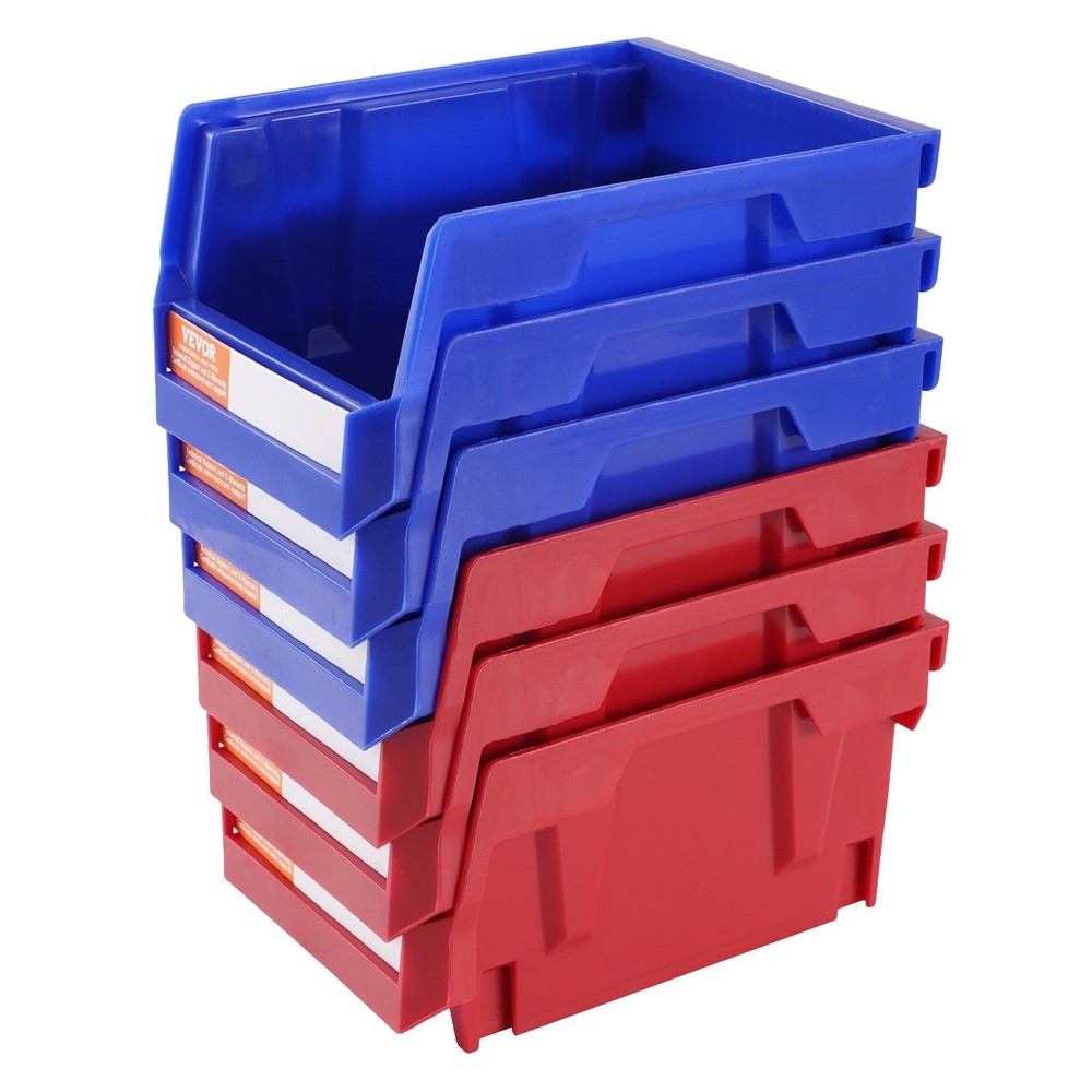 5x4x3in High Strength Stackable Plastic Bin Organizers 24 Unit