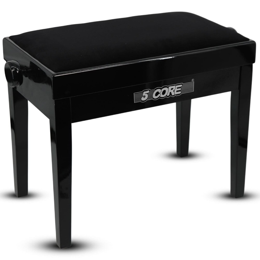 5 Core Piano Bench Height Adjustable Padded Cushion Solid Wood Keyboard Stool