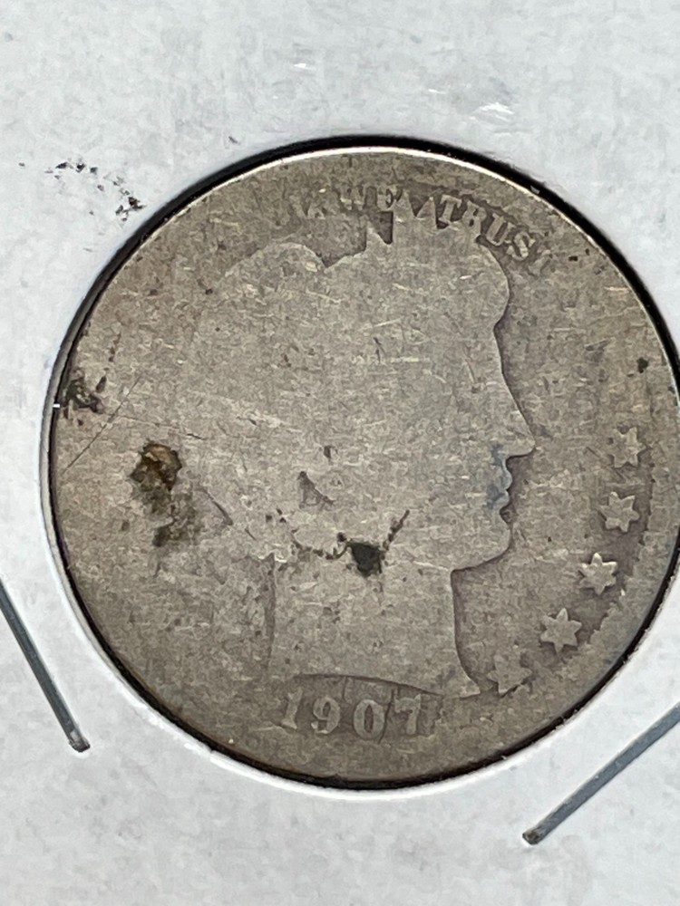 1907D Barber  QUARTER Good 90% Silver #56