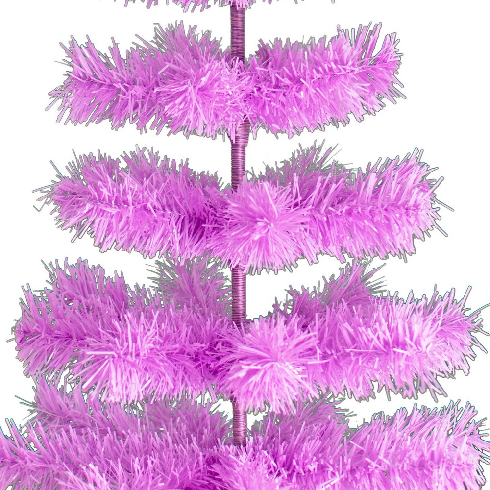 Lavender Tinsel Christmas Tree, Stand Included Folding Wire Branches