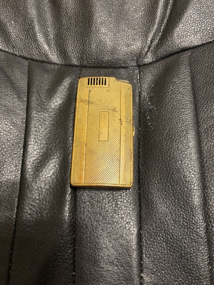 Vintage Ronson Brass Cigarette Case With Lighter