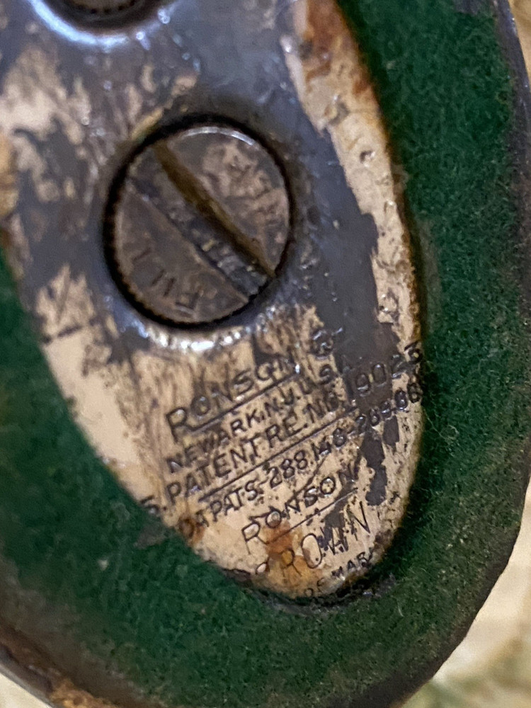 Vintage Ronson Crown Table Lighter Silver Plate 1950s