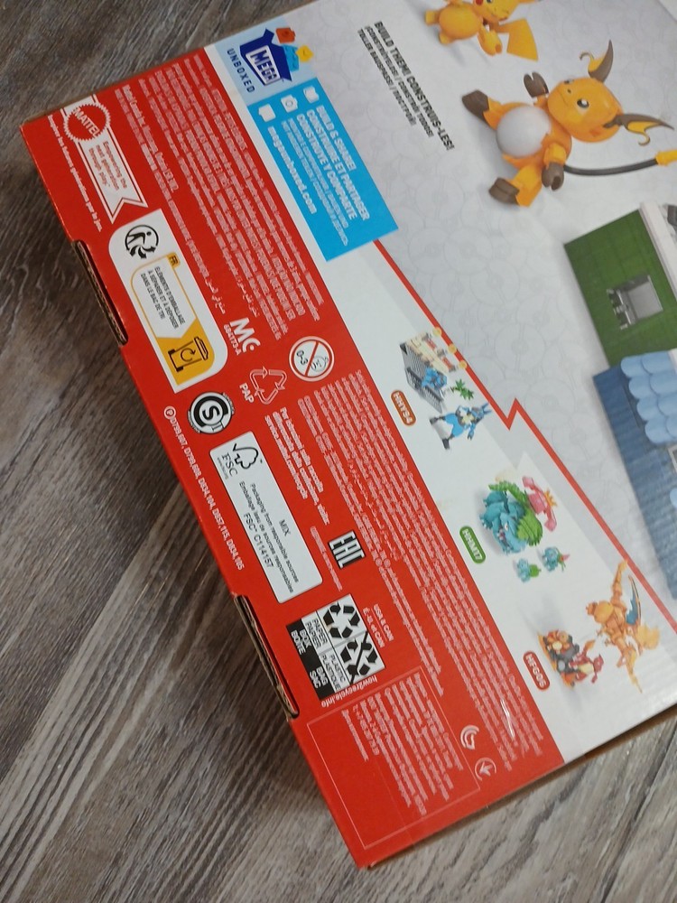 Mega Pokemon Bricks Set Pikachu Evolution Set Open Box Building Toy Kit Mattel
