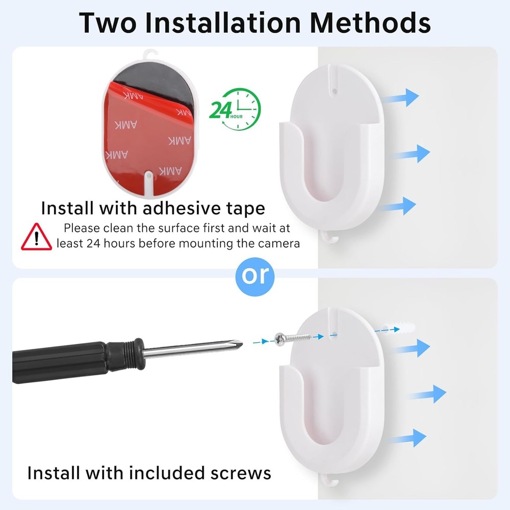No Drill 𝐑𝐢𝐧𝐠 Indoor Camera Mount for Cam White