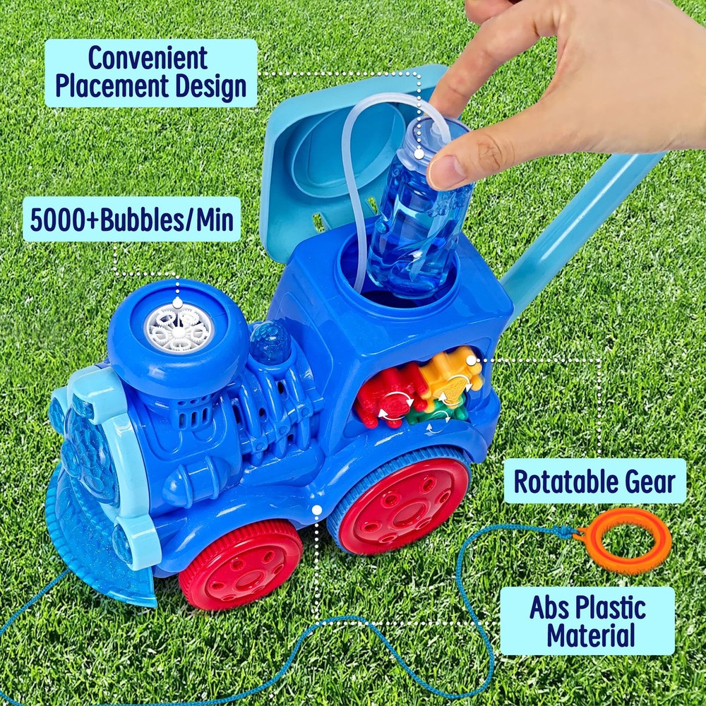 Goenb Automatic Bubble Machine Blower Maker, Music One Size, Blue