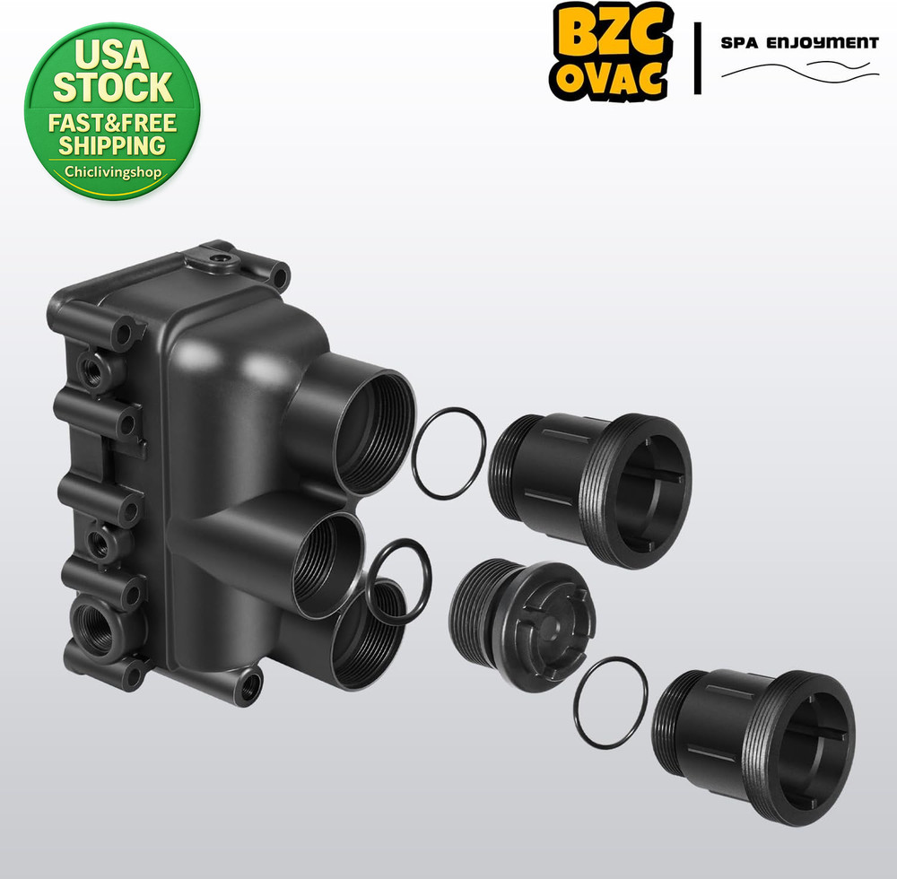 Pool Heater Manifold Assembly Kit for Mastertemp Sta-Rite Max-E-Therm Black