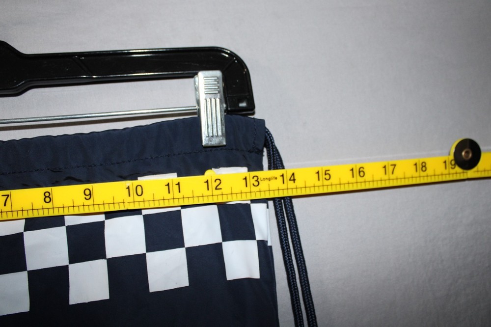 Hollister Blue Checkered Logo Draw String Athletic Bag
