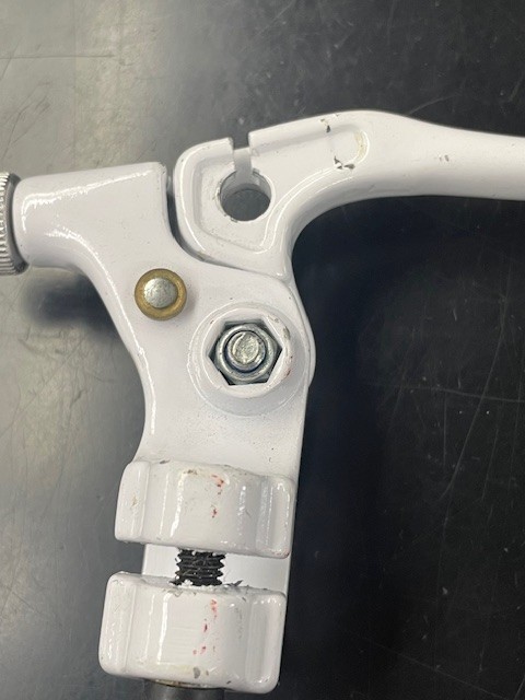 VINTAGE NOS BMX WHITE FRONT LOCKING BRAKE LEVER