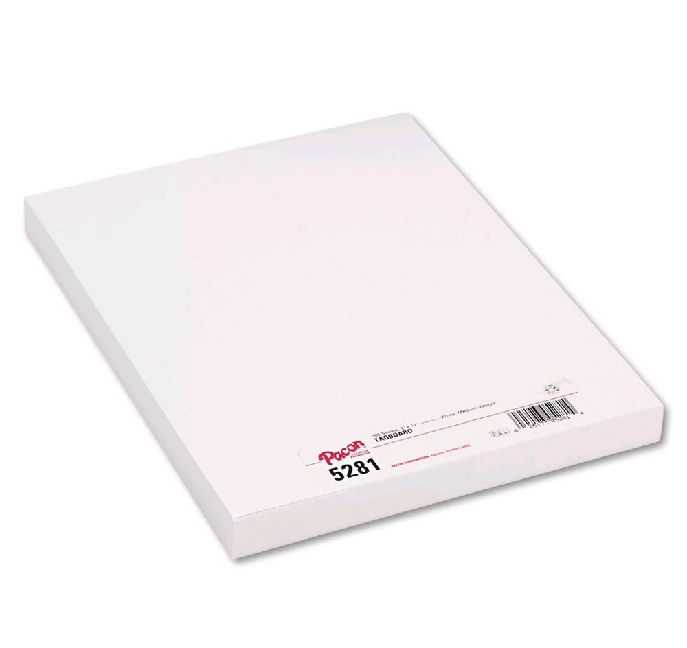 Pacon Medium Weight Tagboard 12 x 9 White 100/Pack 5281