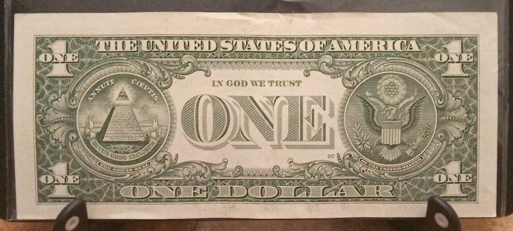 $1 One dollar bill K 68884775 A Banknote Miscut Error Series 2017 Error