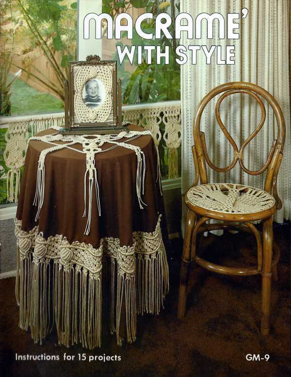 MACRAME Patterns FRAME Chair TABLECLOTH Bath Decor TABLECLOTH Pillows CLOCK Desk