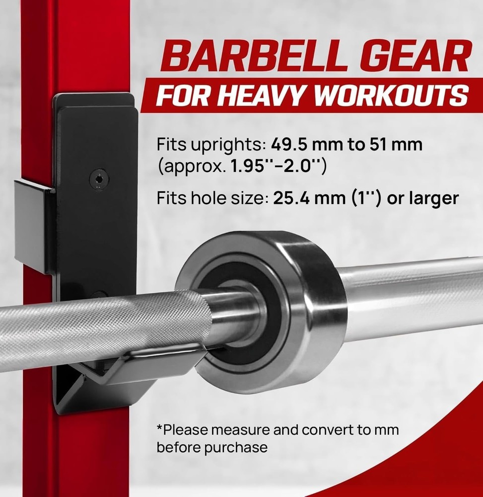Heavy-Duty Power Rack J-Hooks & Attachments for Secure Barbell Support