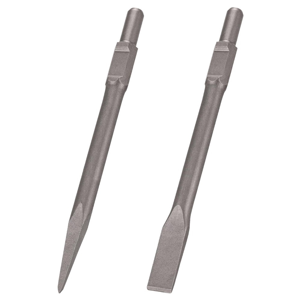 2 pc Hex Chisel Set 1-3/16" Point & Flat for Heavy Duty Electric Demolition Jack