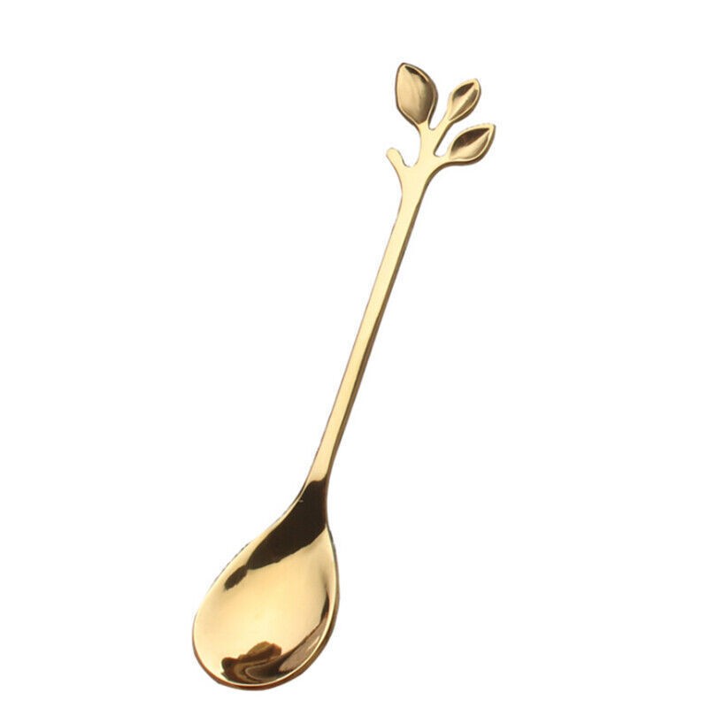 5pcs Stainless Steel Spoon Branches Leaf Spoon Kitchen Tableware Cooking Gift d