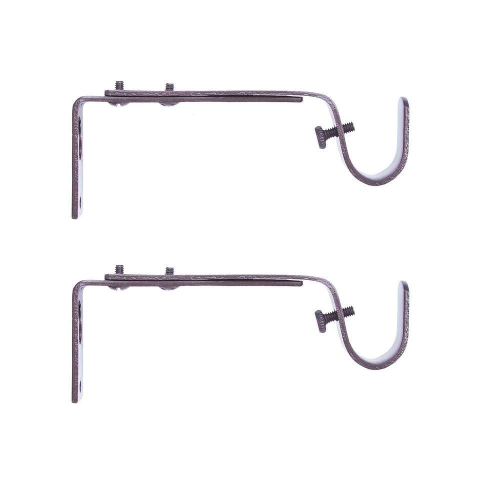 Adjustable Curtain Rod Brackets Mocha 2-Pack