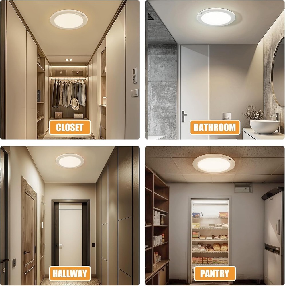 Rechargeable Ceiling Light Battery Operated with Remote Motion Sensor