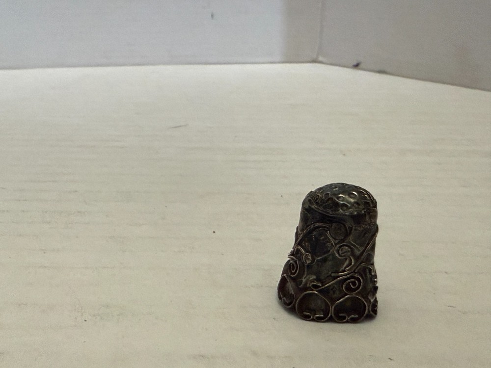Vintage Ornate Mexican Sterling Silver Thimble