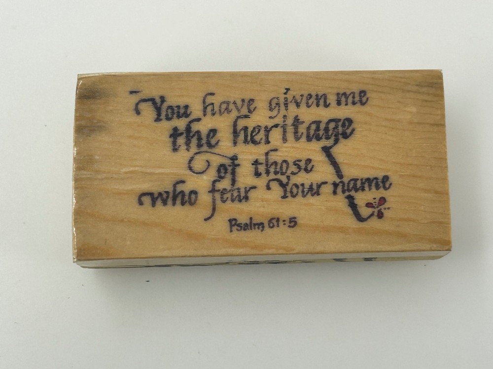 Religious Scripture Quote Rubber Stamp Psalm 61:5 Card Making Craft