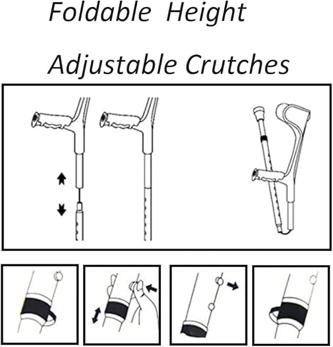 AngleMAX Mobility Blue Folding Forearm Crutch, Adjustable Lightweight Aluminum