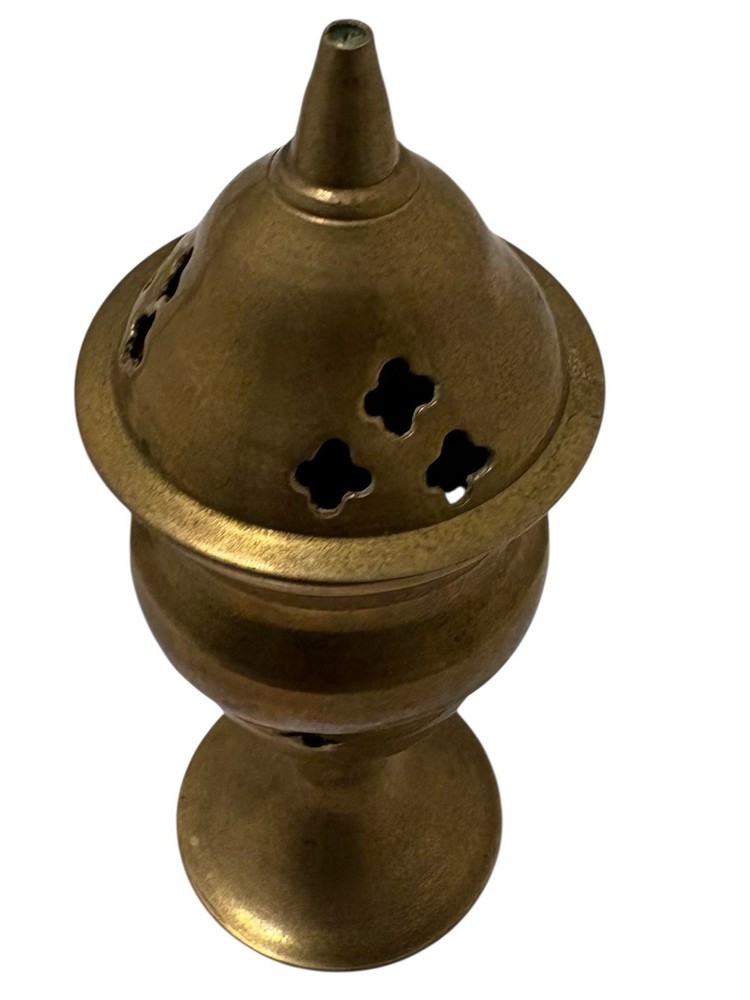 Brass Incense Burner With Lid 5"