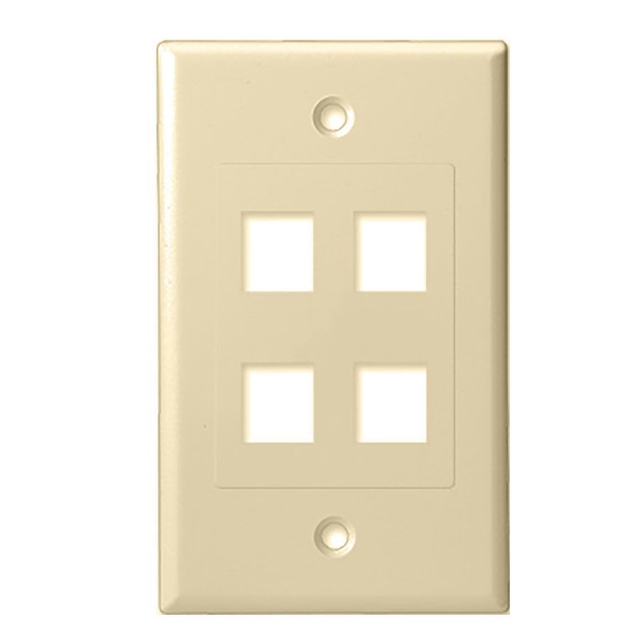 SCP 204D - 4 PORT -KEYSTONE INSERT + DECORATOR STYLE WALL PLATE - 10 EA/PER PACK