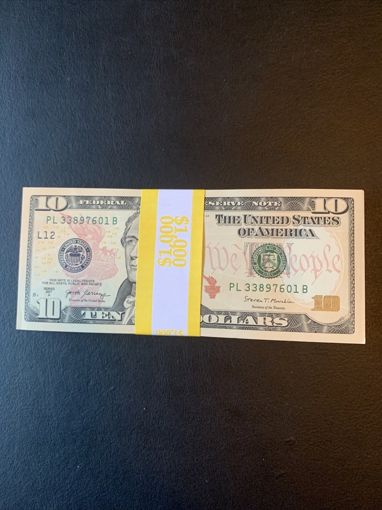 25 ($10 Bills) Sequential Uncirculated - Twenty-five (Ten Dollar Bills) – 2017