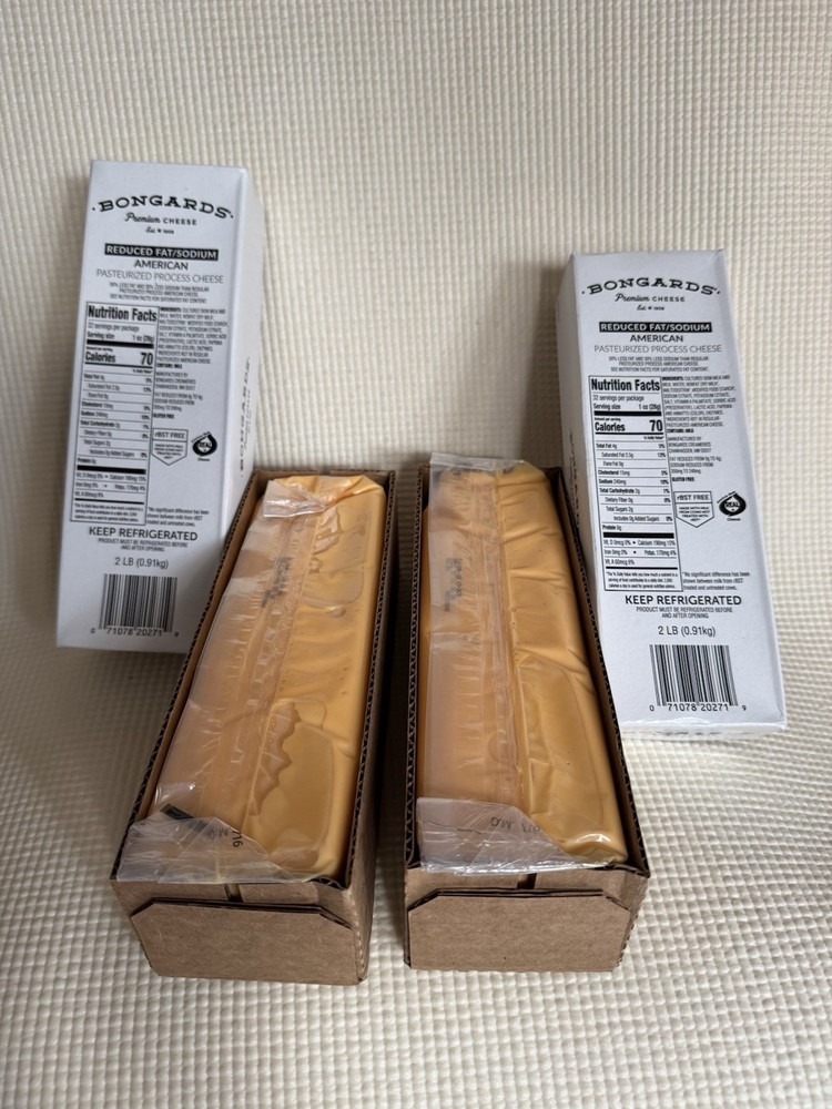 Bongards Premium American Cheese Pasteurized Process 2 Pack (4 lbs) Government