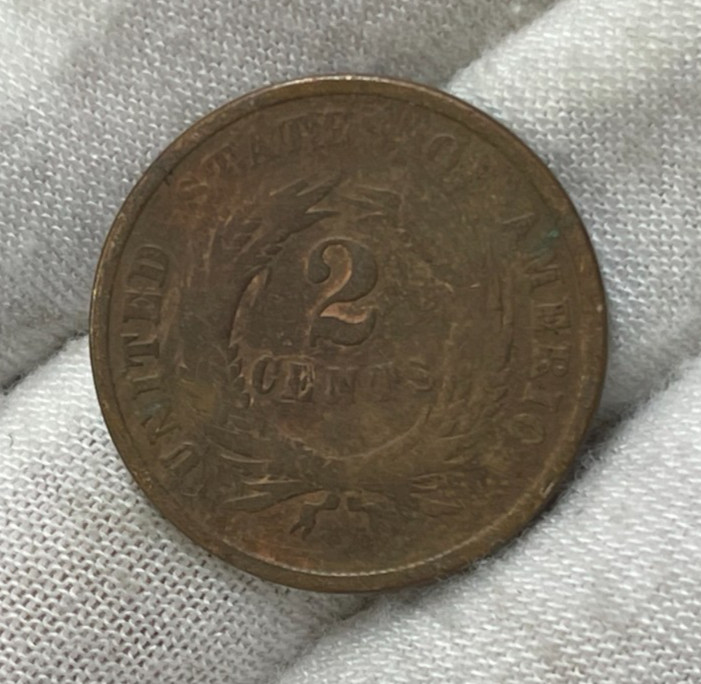 1864 US 2 Cent Piece Coin