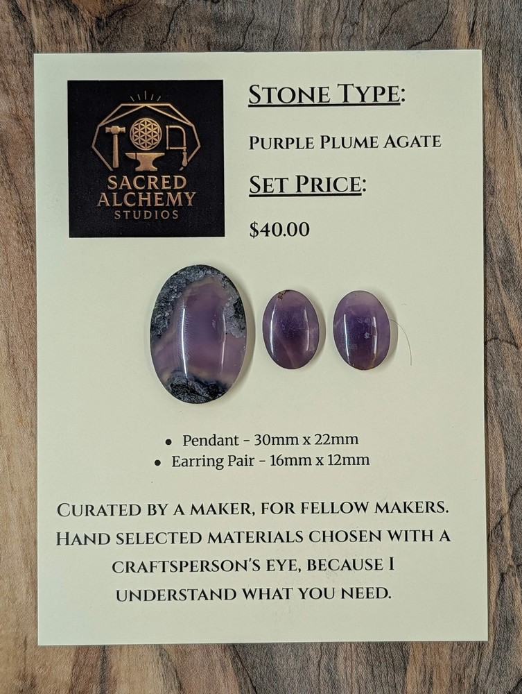 Oval Shape - Purple Moss Agate - Design-Ready Set