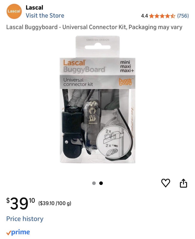 NEW Lascal BuggyBoard Universal Connector Kit Stroller Attachment Easy Install