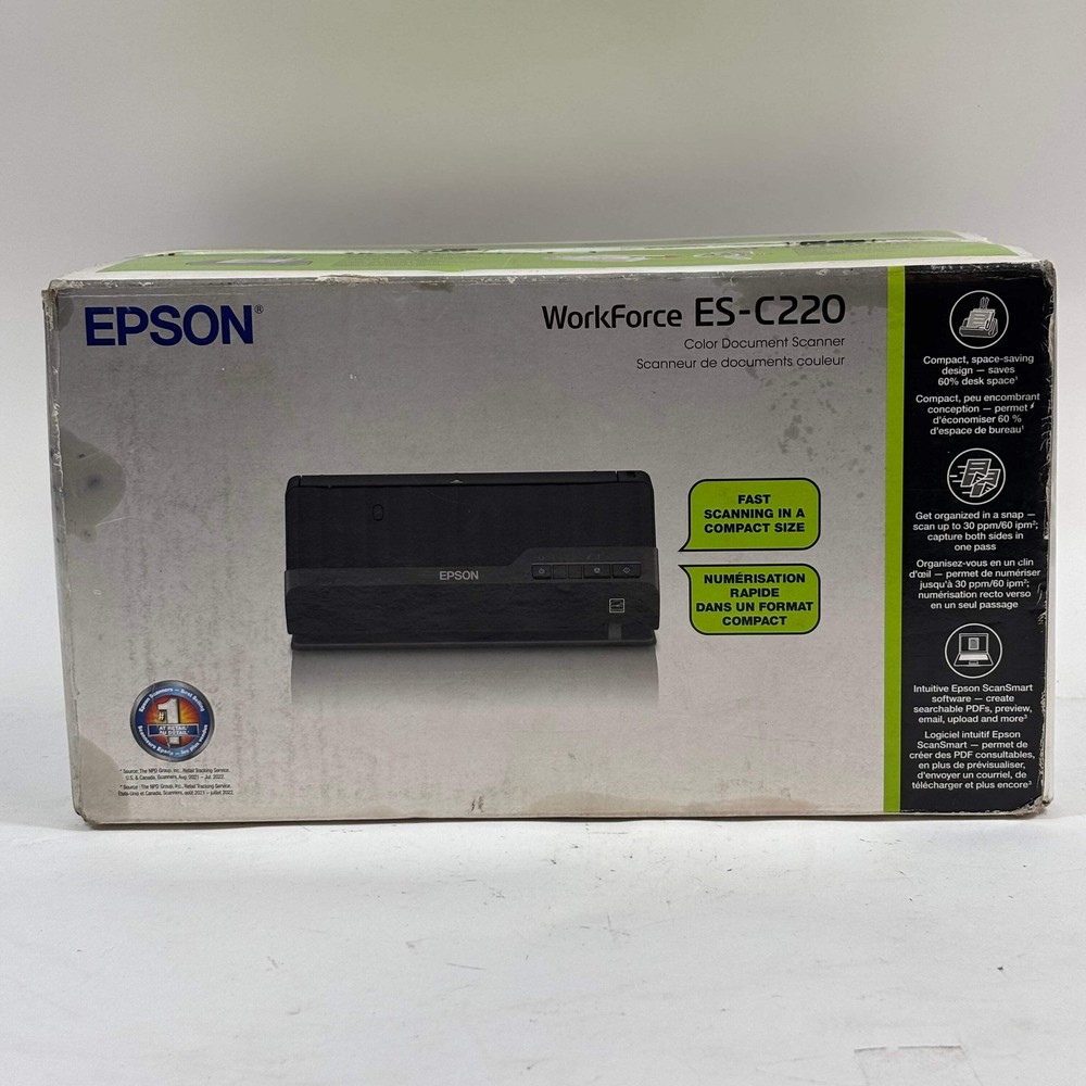 New Epson WorkForce ES-C220 Compact Color Document Scanner