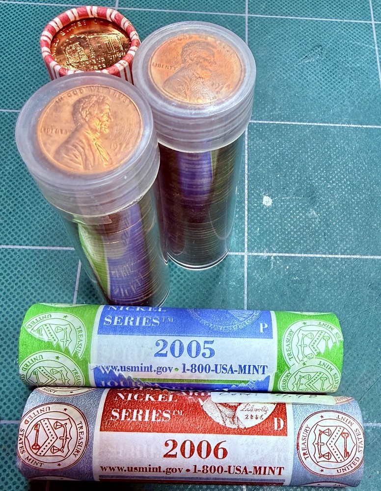 5 - BU Rolls Commemmorative Nickels/Cents