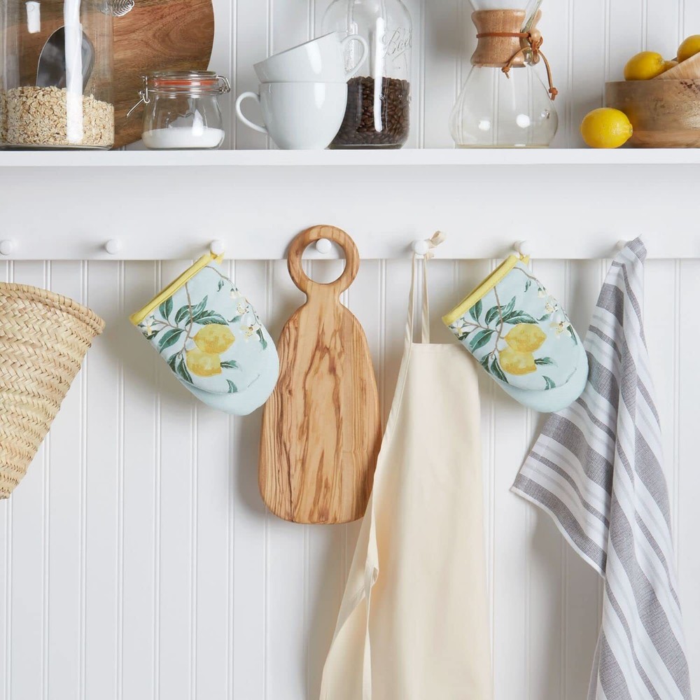 Lemon Whimsy Mini Oven Mitt 2-Pack Set Yellow 5.5"X8"